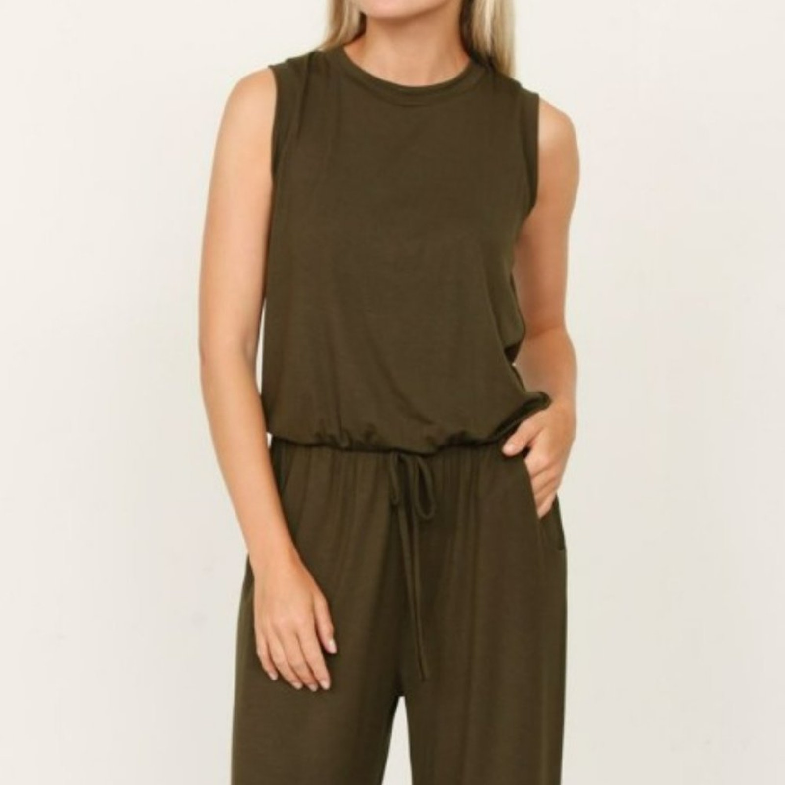Olive Drawstring Jumpsuit - 3x